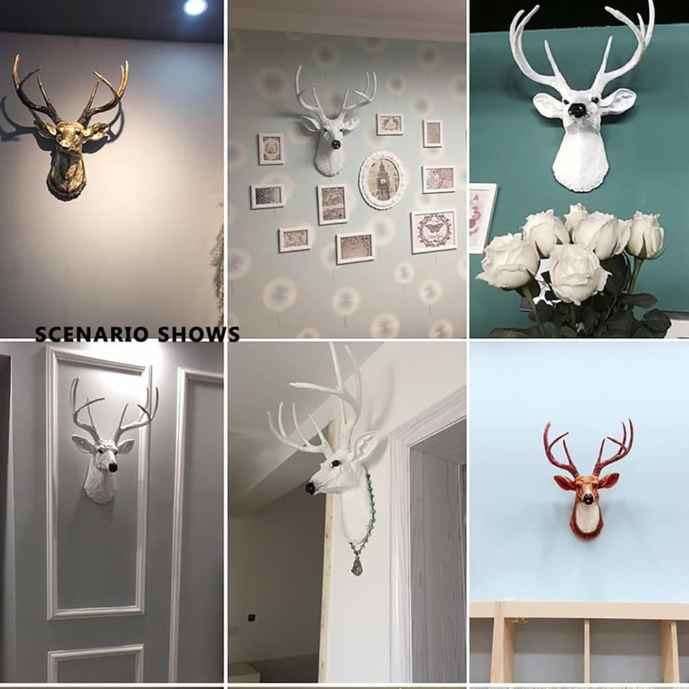 Generico Arredo da Parete con Testa di Cervo, Testata Animale Finta tassidermia, Decorazione da Parete con Scultura di Testa di Cervo, Decorazioni con Cervo per casa - 52,5x39cm