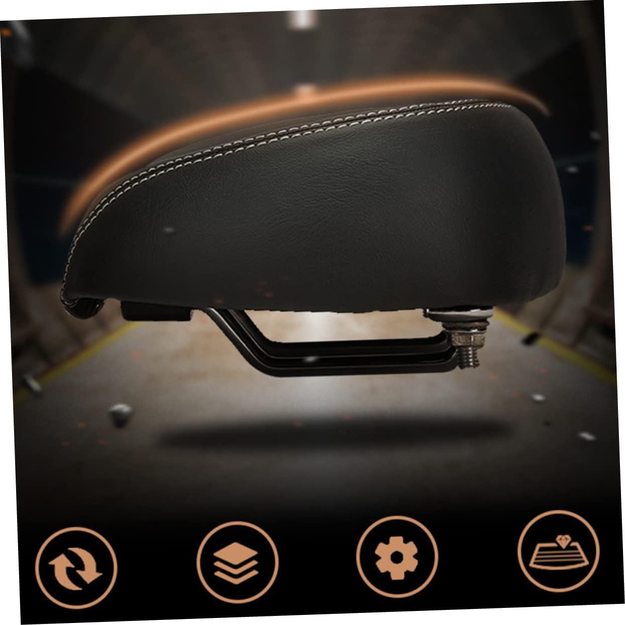 Thickened PU Bike Saddle Cushion Breathable Mountain Bike Seat Comfortable Soft Pad for Outdoor Cycling Black Blue