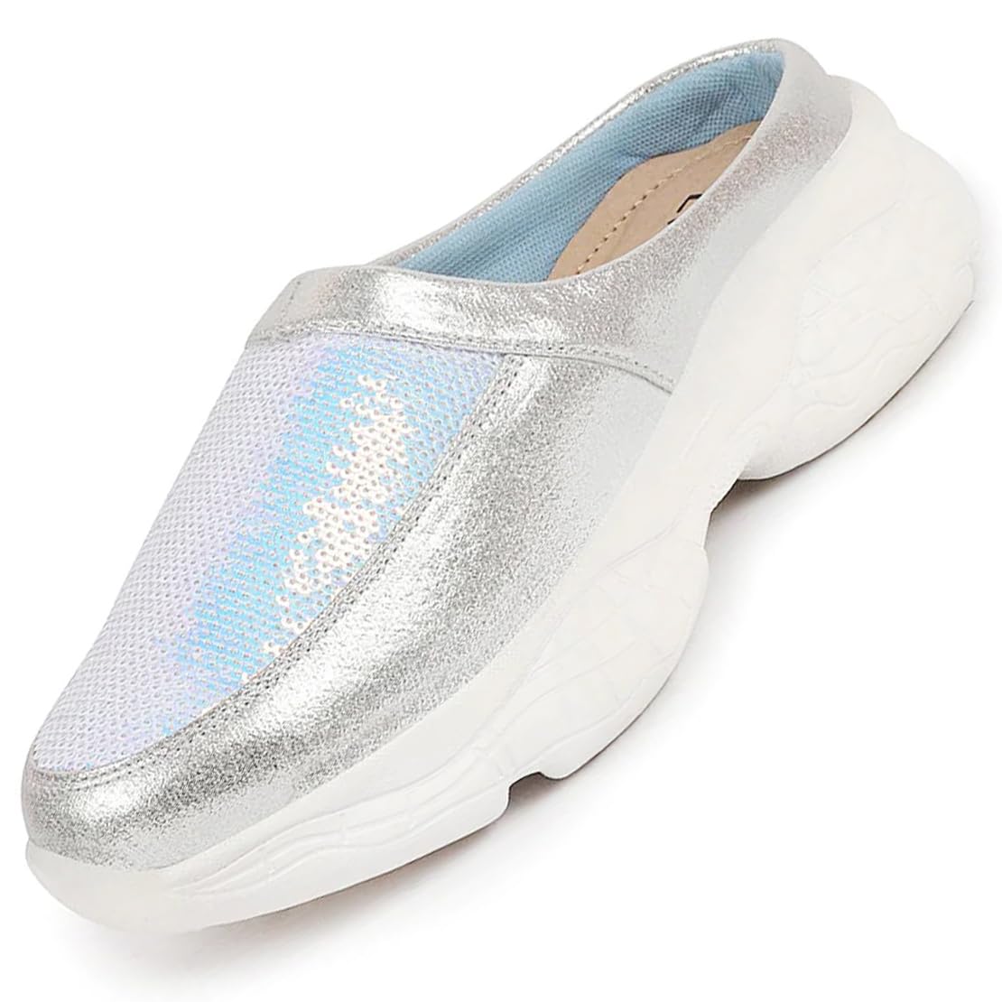 FAUSTO FST 1327 SILVER-38 Womens Silver Back Open Embellished Slip On Mules (5 UK) (B0953WC2X5) Amazon Price History, Amazon Price Tracker