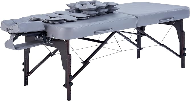 Master Massage 30 Bristol Airwave Full Body Stretching Portable Massage Table with Airbags 3D Lumbar Traction for Professional & Home Use Chiropractic Table Dove Grey