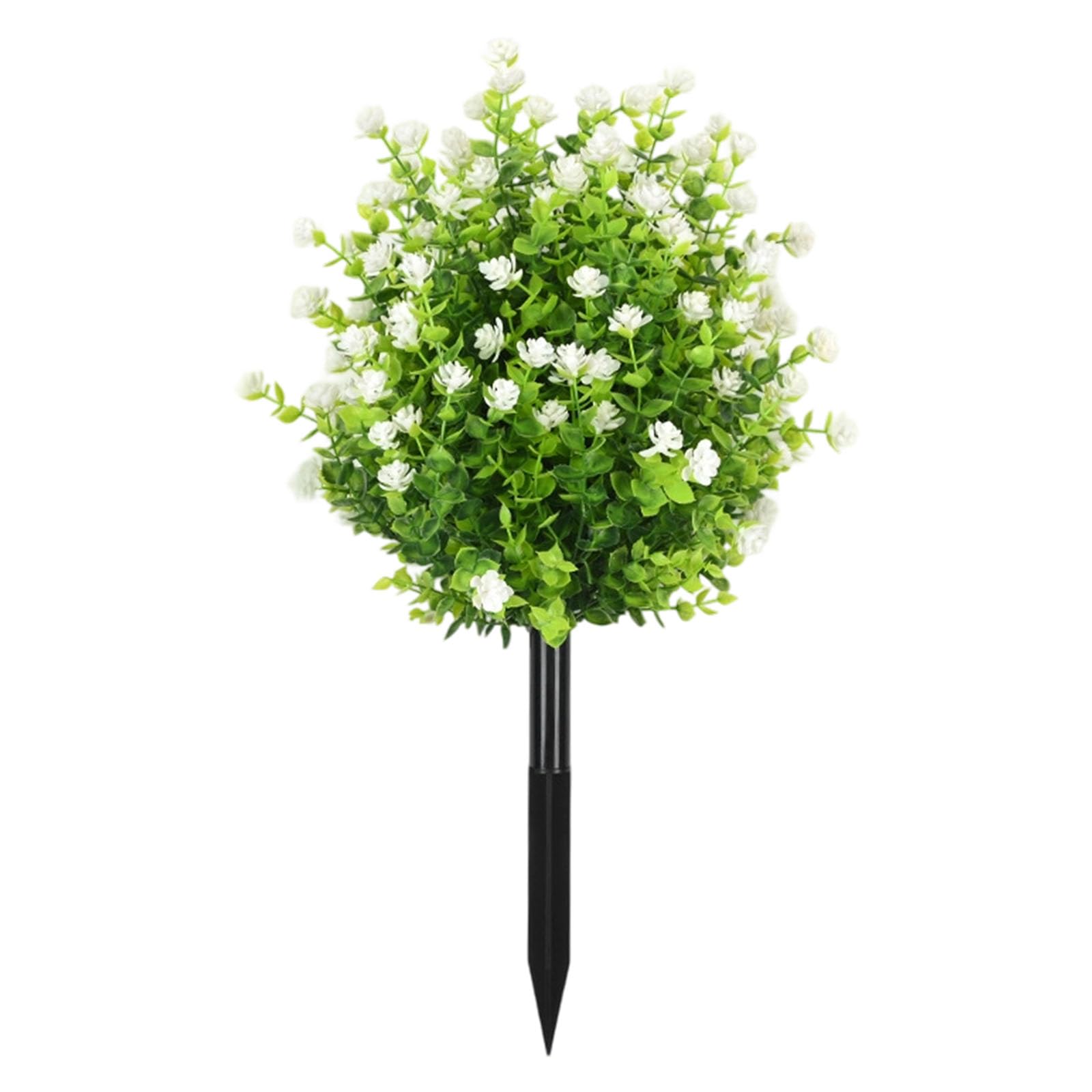 Snorvixre Eucalyptuses Stakes with Ground Pegs Artificial Greeneries Accessory for Landscape Balcony Arrangements Outdoor Garden Decoration Stakes