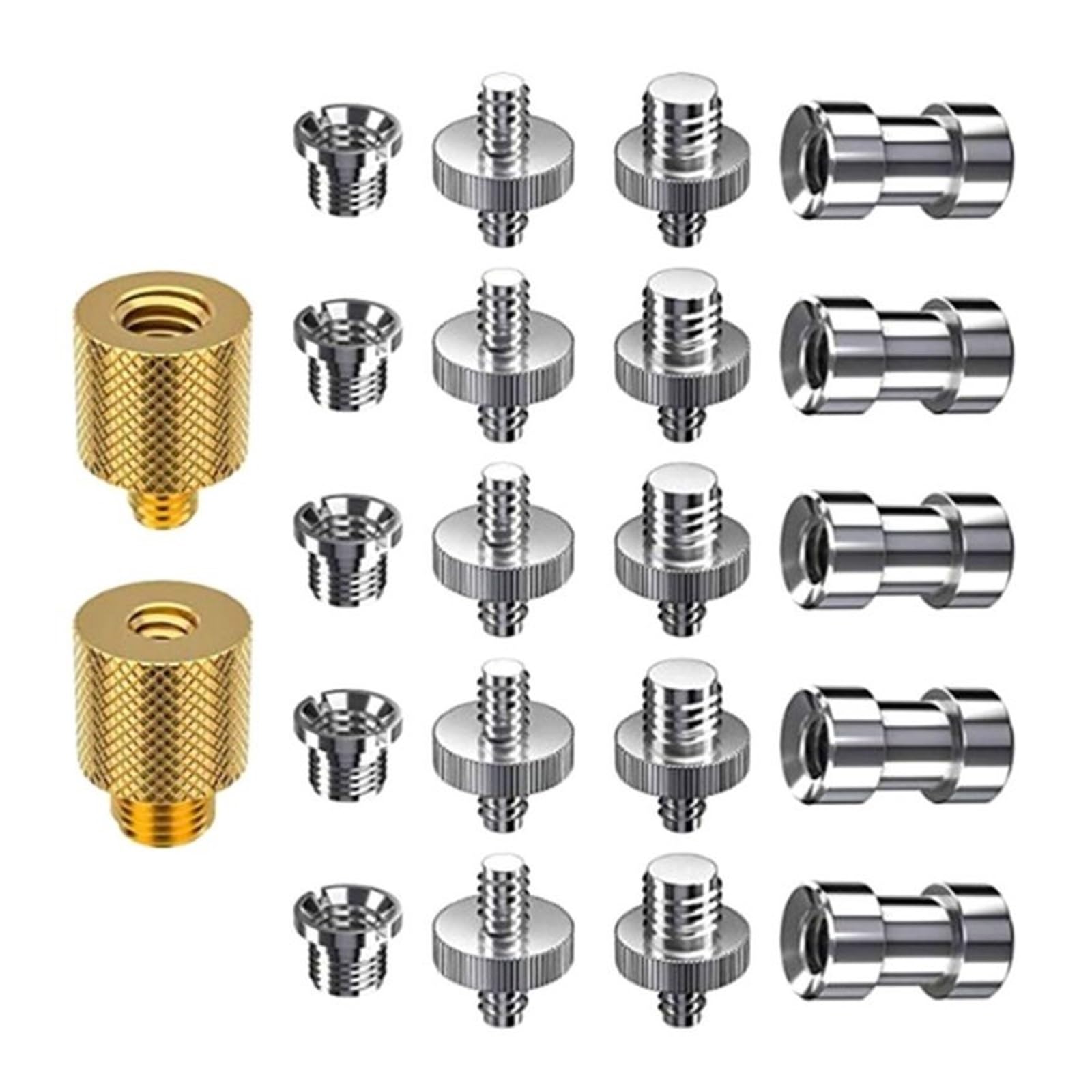 adaptador roscado, Adaptador de conversión rosca macho 1/4" metal doble(Package 2)