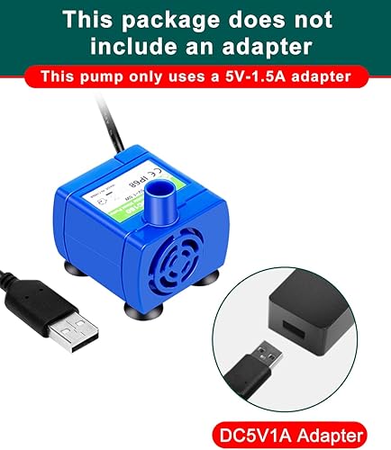 Miniatura 4 de Bomba de fuente de agua para gatos, bomba de fuente para mascotas, bomba de repuesto sin luz LED, motor DR-DC160 para fuente de gato de acero