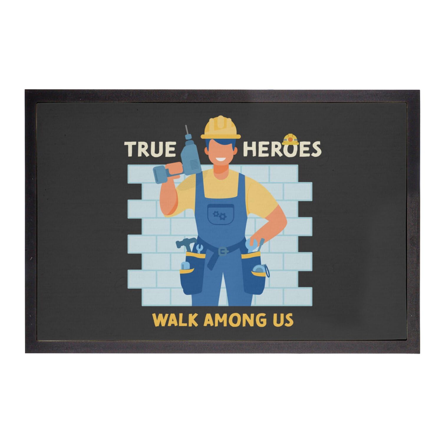 Paillasson noir True Heroes fini les traces de pas dans l'entrée 60x40