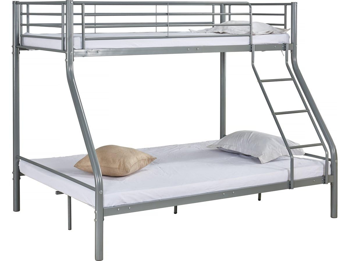 Habitat et Jardin Lit superposé en métal Leo Incl. Sommier - 90/​140 x 190 cm - Gris
