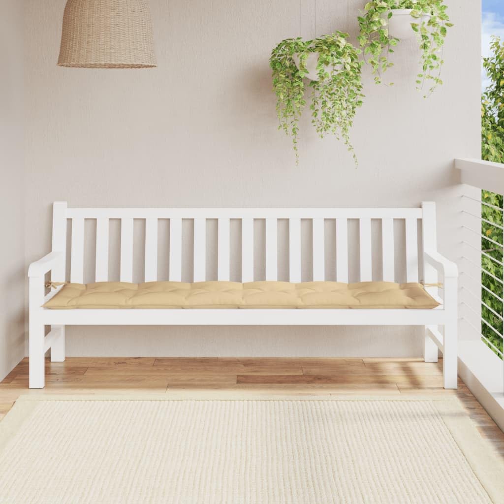 Cuscino per Panca da Giardino Beige Mélange 200x50x7 cm
