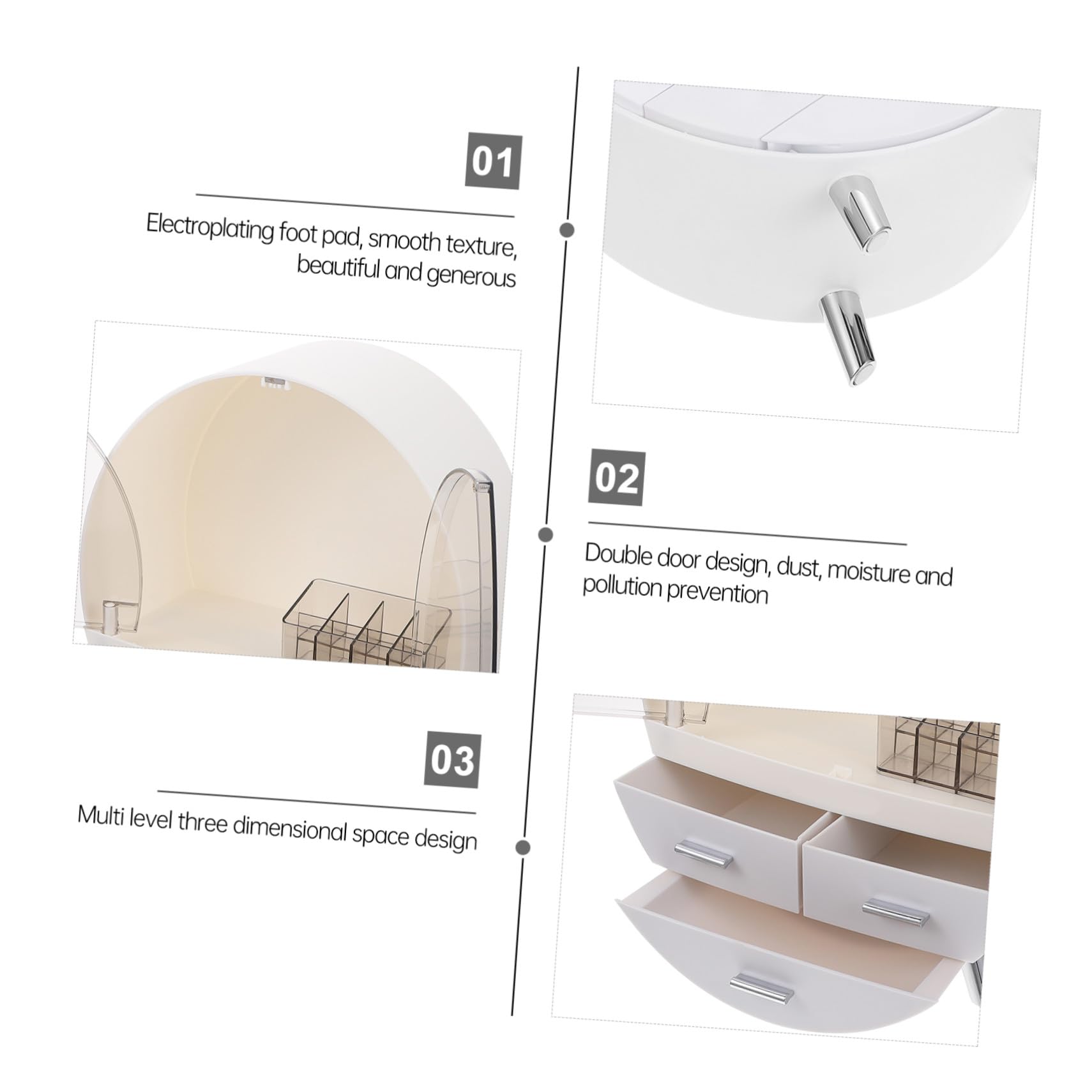 Boîte de Rangement pour Cosmétiques à Tiroir Pc, Usage Domestique Élégant