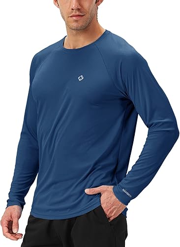 NAVISKIN - Camisas de protección contra erupciones para hombre, camisetas de natación FPU 50+ con protección solar ultravioleta, de manga larga,