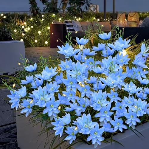 Solar Lights Outdoor 2 Pack Solar Garden Lights with 40 Flowers-Symbolizing Hope and Purity Solar Powered Flower Lights Outdoor Waterproof- for Yard Patio Garden Decoration