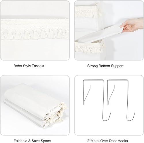 Miniatura 6 de Organizador para colocar sobre la puerta, decoración bohemia para el cuarto de bebé, organizador de pañales colgante con borlas detrás de la puerta,