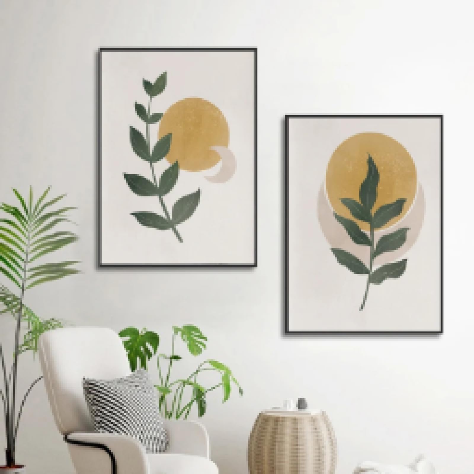 Paysage peinture art toile KEBIA | Énergie jaune et douceur bohème - 8