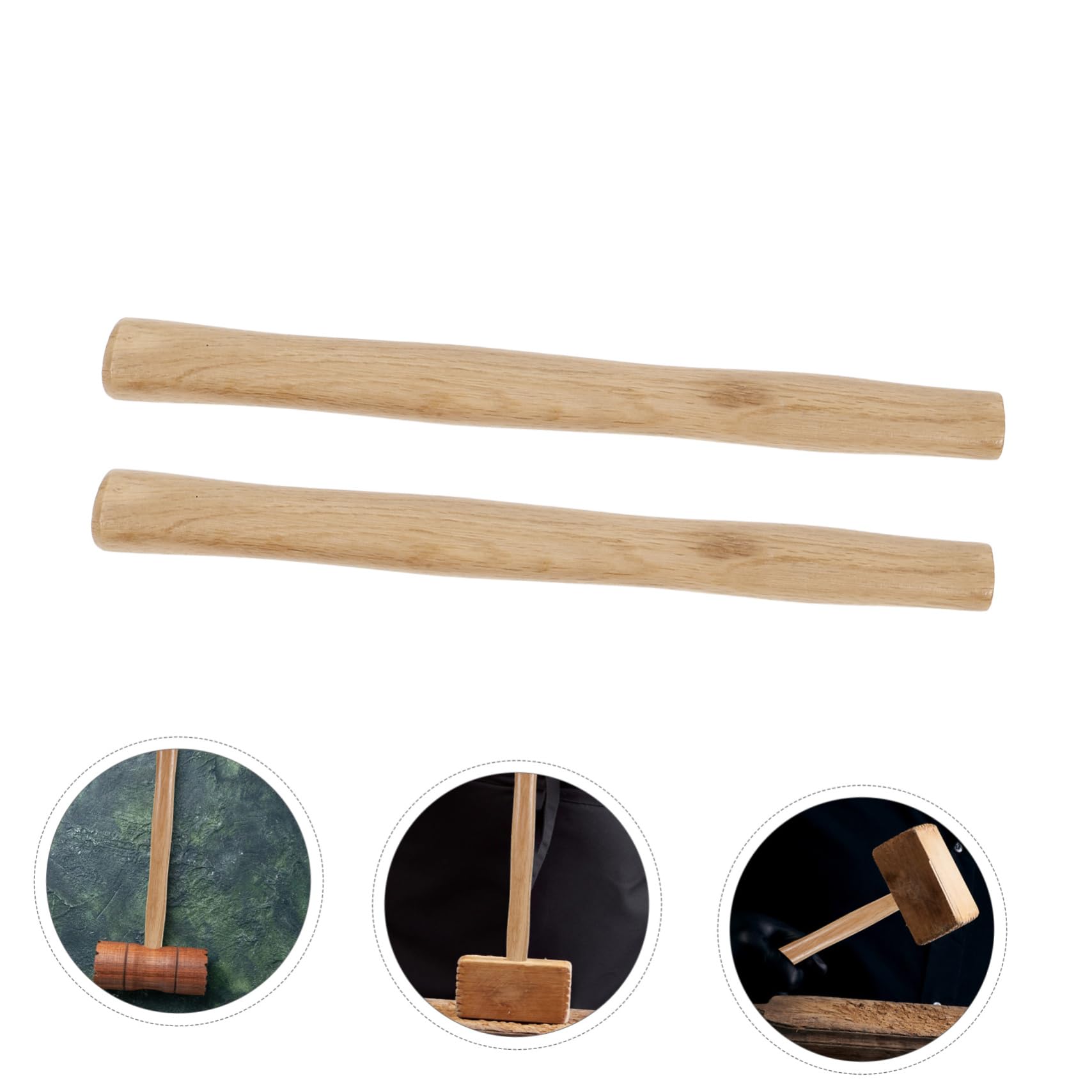 Balacoo 2pcs Wood Hammer Handle Hoes Handle Hammer Supply Hammer Wood Handle Wood Beige