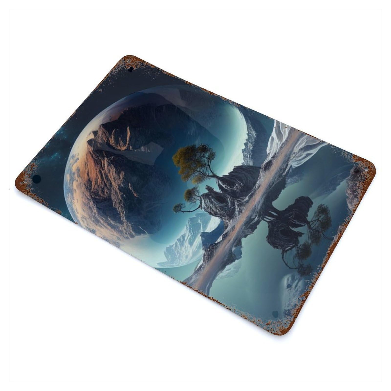 A Planets Features Vintage Rust Metal Sign 11.8"x7.9", for Basement, Hobby Room And Garage Decor, Farmhouse Wall Decor