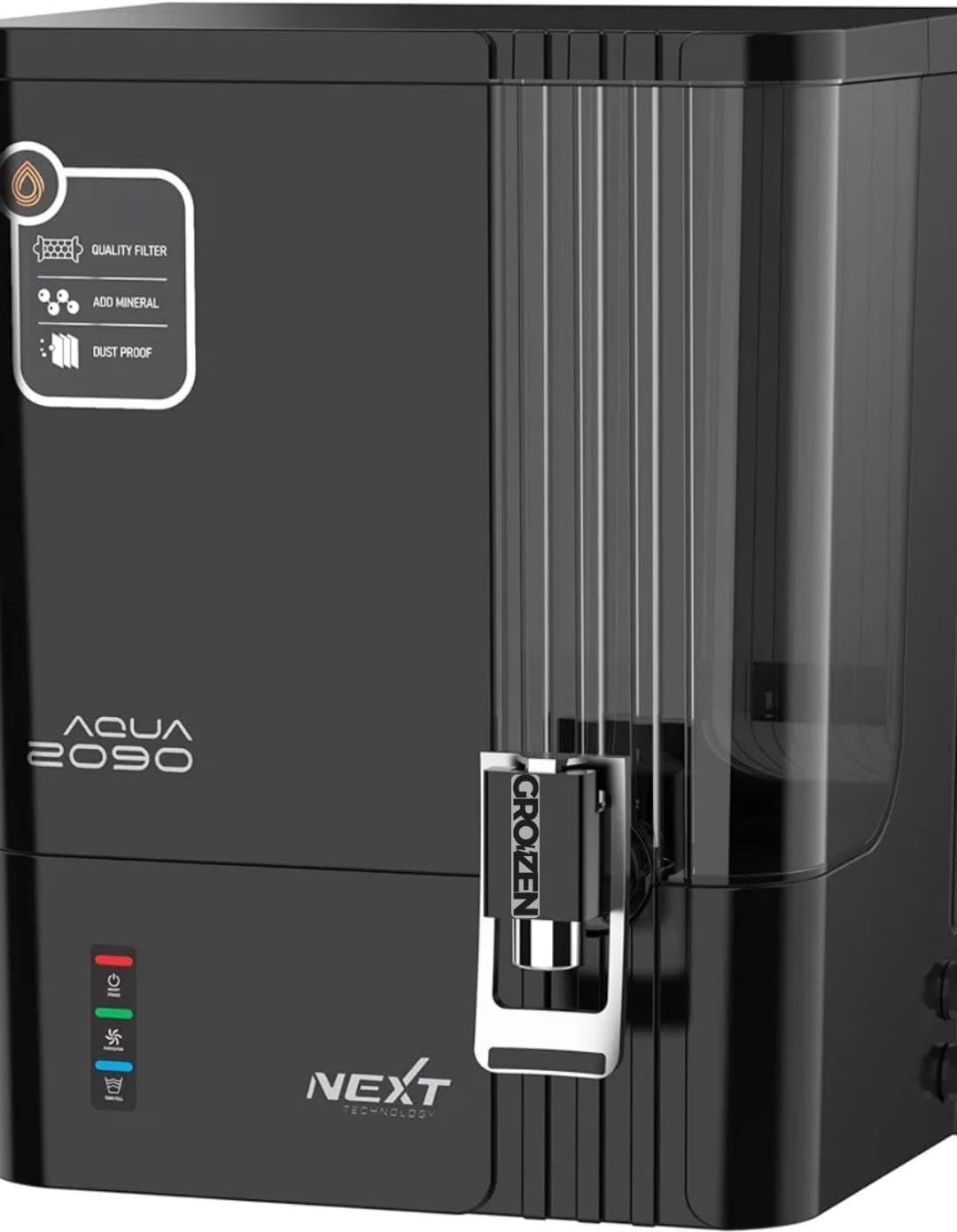 Aqua 2090 RO+UV+UF+Copper+Zinc+Alkaline Water Purifier, With In Built TDS Controller, Works Upto 4000 TDS tap water, 10 Litre Tank, Metallic Black, Smart 3 Light Indicators (B0DDVK4DFG) Amazon Price History, Amazon Price Tracker