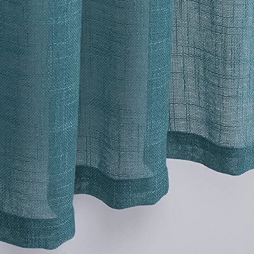 Diamond Home Linens 3 Piece Linen Semi Sheer Kitchen Window Curtain Tiers and Valance Set 36