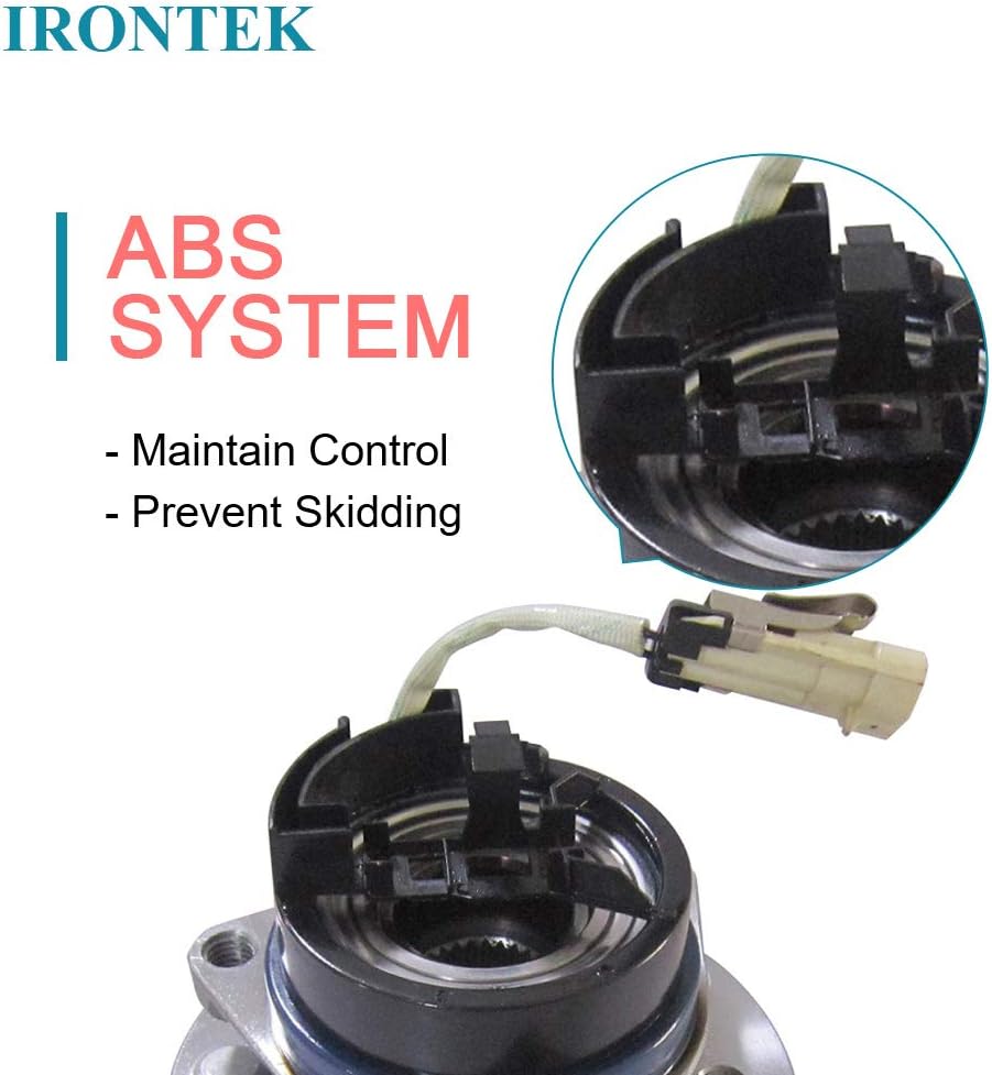 IRONTEK Front Wheel Hub and Bearing Assembly fits for 97-03 Chevrolet Malibu, 04-05 Classic, 99-05 Grand Am, 99-04 Alero, 97-99 Cutlass Left and Right Side w/ABS 5 Lugs 2 PCS 513137