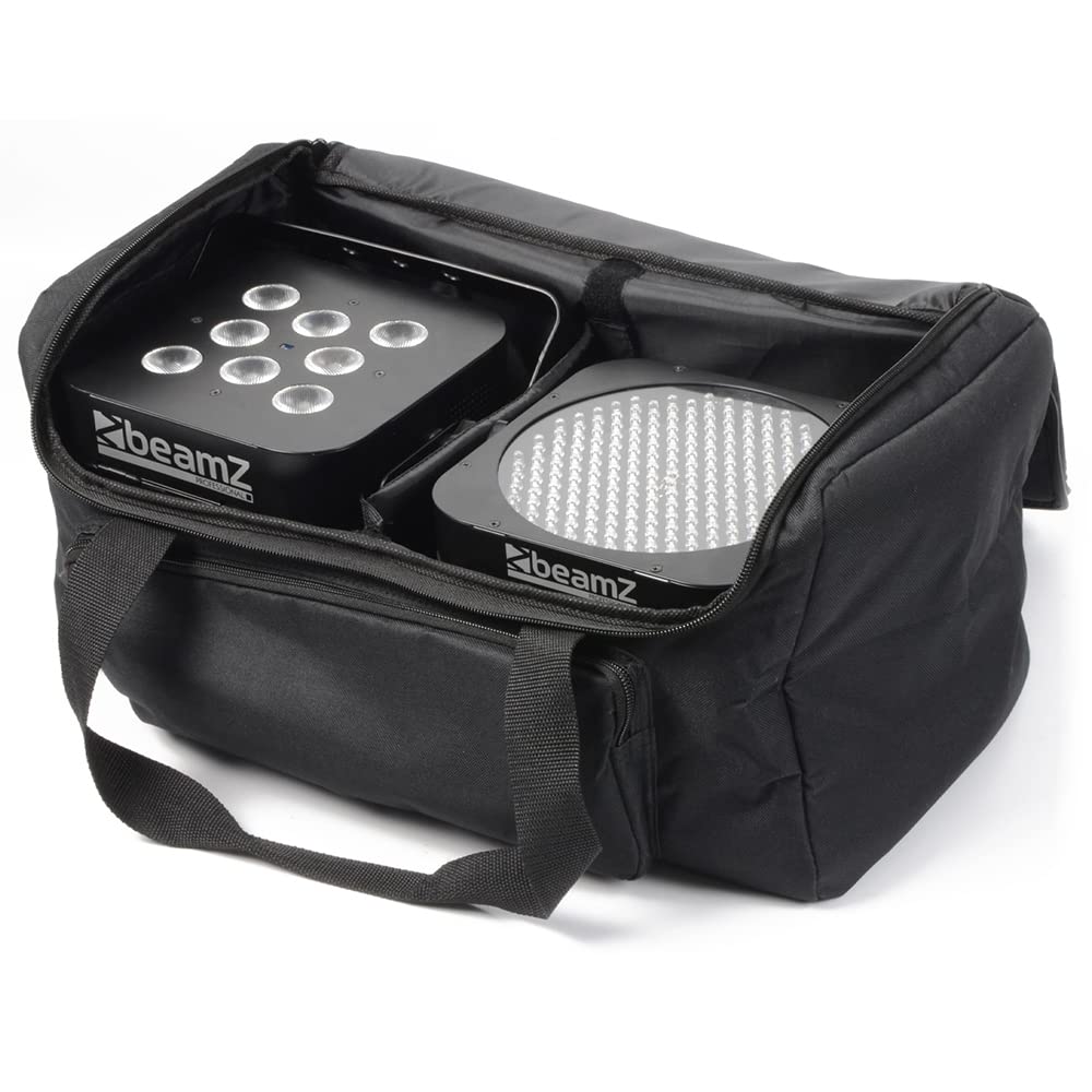 BeamZ AC-420 Maleta estuche blando de transporte apilable con ventana para ver el interior (dimensiones 48 x 27 x 25 cm, para equipos de audio, DJ o productos de iluminación, cremallera) - negro