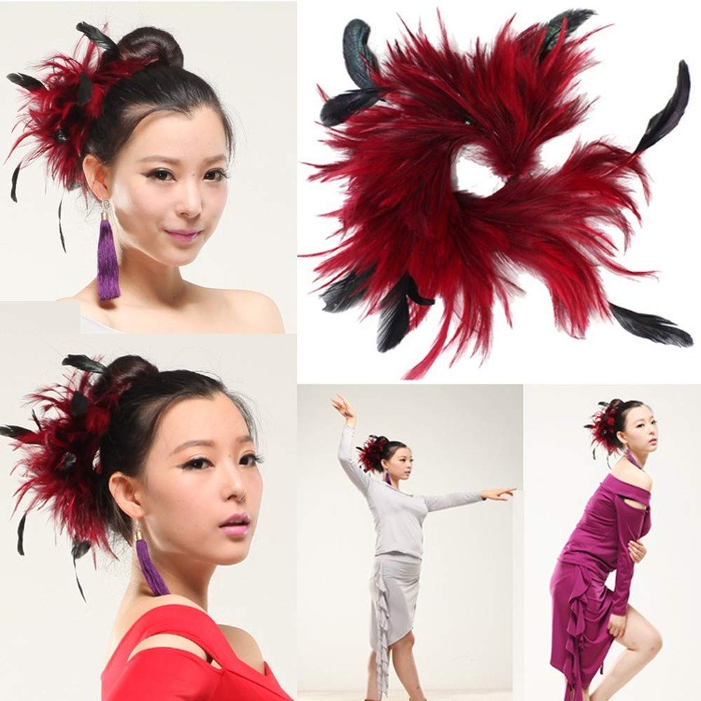 Amazon.com: Handmade Vintage Feather Flowers Headdress  display picture 3