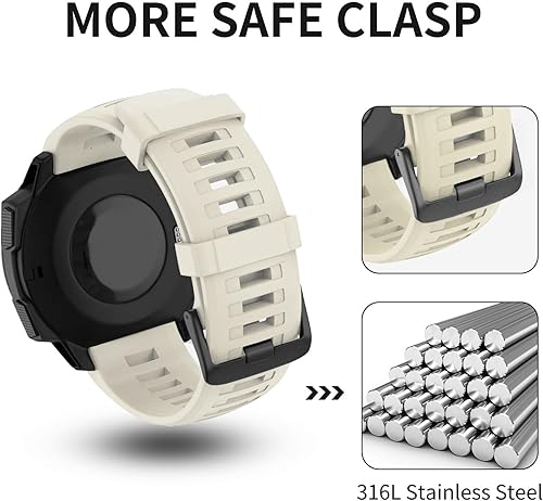 Miniatura 51 de Correa de repuesto para reloj Garmin Instinct, correa de silicona suave compatible con Garmin Instinct 2/Solar/Tactical Pizarra