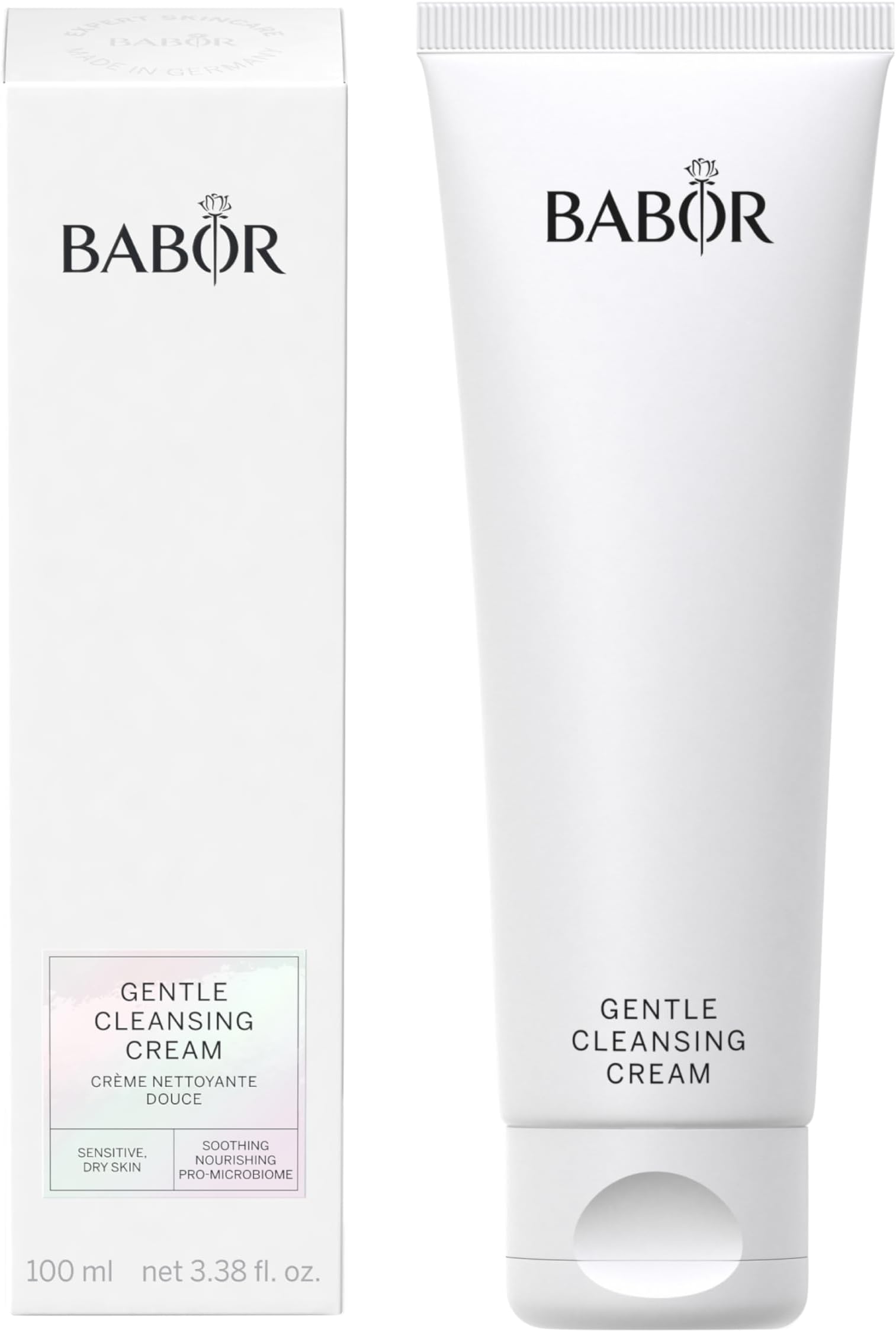 BABOR Gentle Cleansing Cream for dry and sensitive skin, Particularly mild, skin-friendly and creamy cleansing lotion, Vegan formula, Gentle Cleansing Milk, x 200 ml