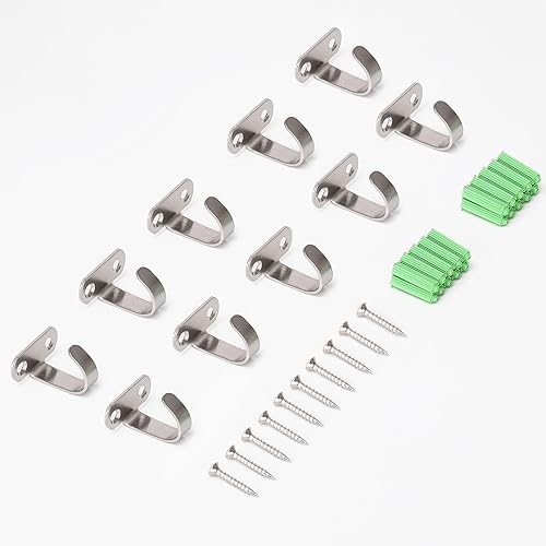 Miniatura 8 de NearMoon Ganchos de techo de acero inoxidable montados a tornillo, gancho para ropa debajo del estante para toallabata, gancho resistente para