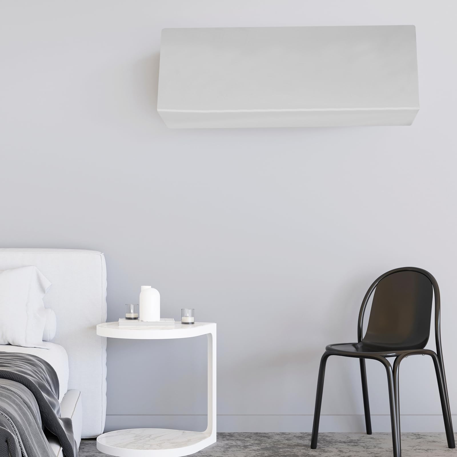 PATIKIL Copertura per condizionatore d'aria da 34 pollici, copertura in pelle antipolvere antipolvere per condizionatori d'aria split a parete, grigio