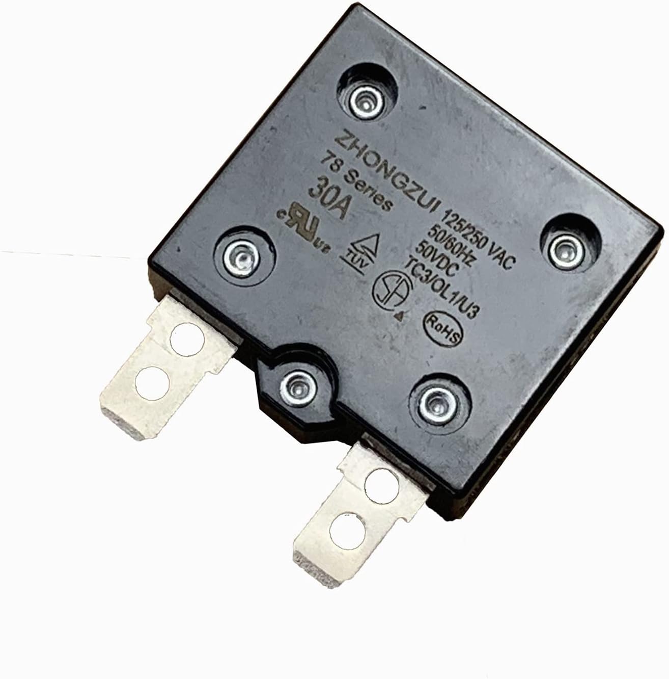 weelye 1Pcs 30A 125/250Vac 50Vdc Automatic Reset Relay Thermal Switch Circuit Breaker Current Overload Protector for Children Riding Electric Car Accessories