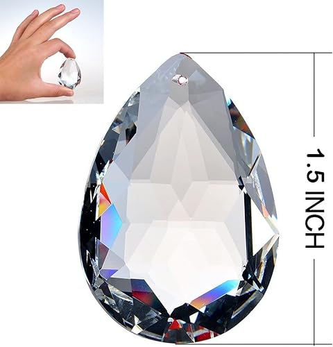 Miniatura 2 de LoveUnited 10 colgantes de cristal de 1.5 pulgadas/1.496 in – Prismas de cristales colgantes para ventanas, FengShui, adorno colgante para