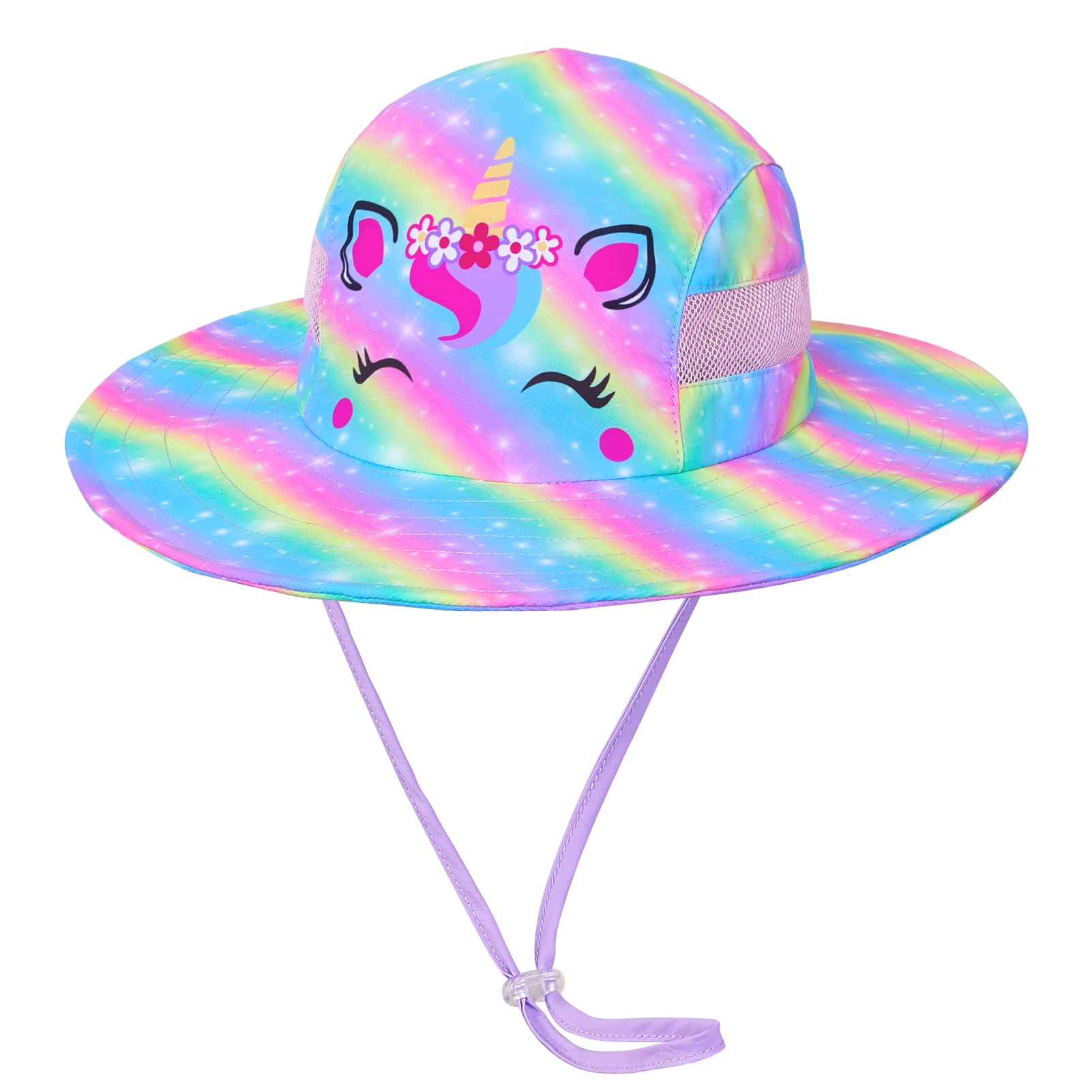 ICOSY Sun Hat for Kids Girls, UPF 50+ Wide Brim Beach Hat for Toddler