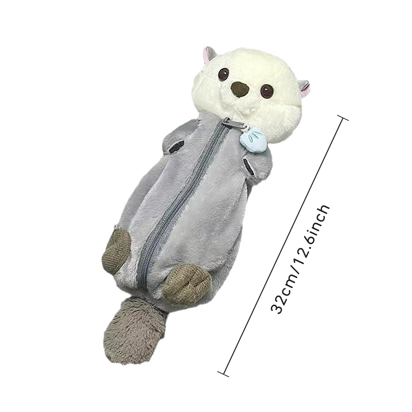 Pencil Case, Cute Pencil Pouch, Pen Bag Case, Plush Large Capacity Storage Bag, Zipper Pen Pouch for Girl and Boy (Sea otter)