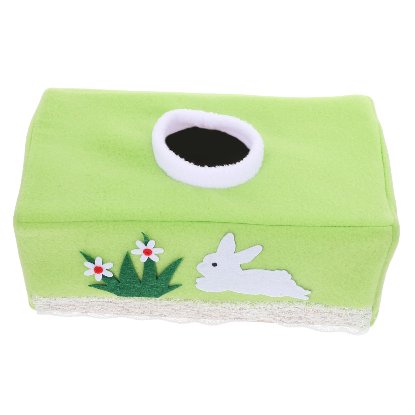 STOBAZA Box Tissue Box Set White Large Pastel Cute Modern Rectangle Tissues Shape Pink Square Tissue Dispenser Room Holder Bunny Linen Cover Brushed Cloth Green