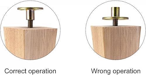 Miniatura 6 de uxcell Patas para muebles, 7 pulgadas (7.087 in), juego de 4 patas cuadradas de madera maciza para sofá, patas de silla, pies de mesa, piezas de