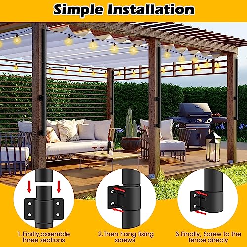 String Light Poles for Outside Hanging 2Pack 4Ft Outdoor String Lights