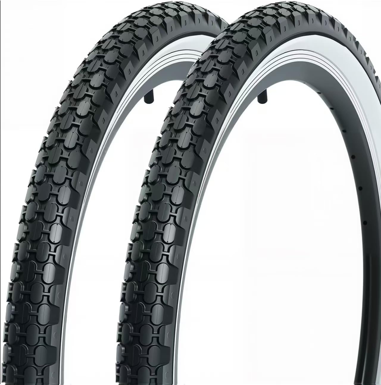 ZUKKA Bike Tire 24/26 x 2.125 Beach Cruiser Bike Tire 1/2 Pack Folding Replacement Bike Tires White Wall Tire for Beach Cruiser Bike Commuter Bikes