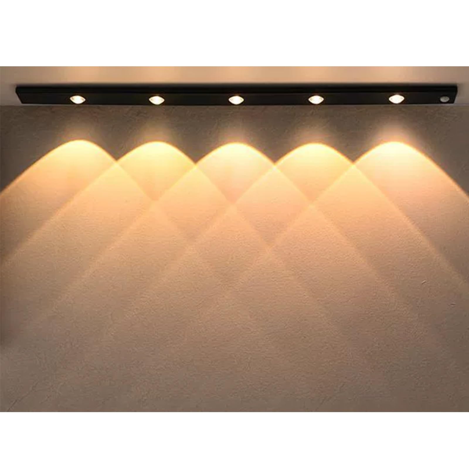 BVCL Rechargeable Under Cabinet LED Strip Light, Dimmable, 3 Modes, Motion Sensor, Magnetic Adhesive, for Kitchen/Living Room/Bathroom(Piano Black,40cm-3w)