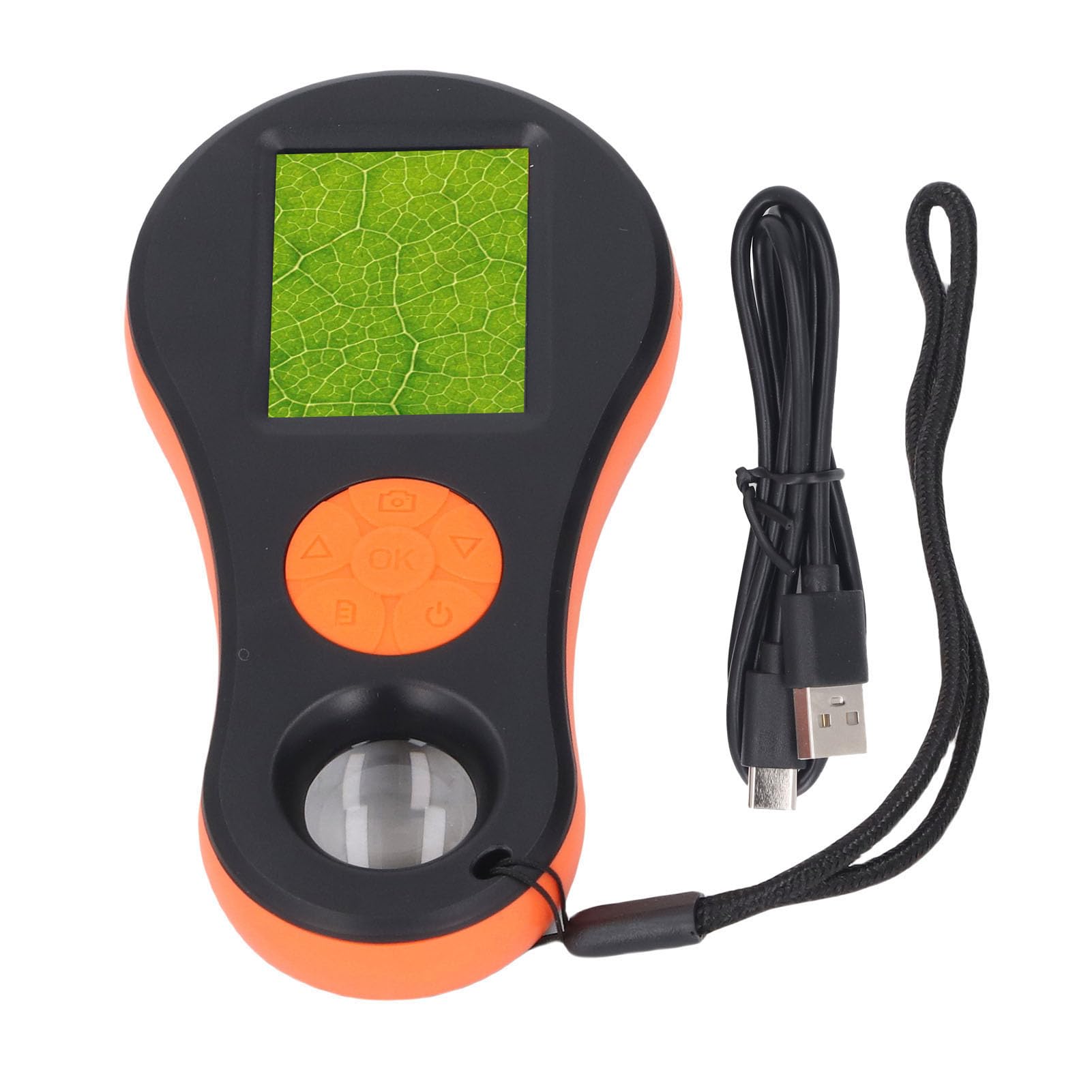 500X Magnifying Glass Digital Magnifier, Portable Handheld Microscope with 2in Screen, Eye Protecting LED Light, 12 Language Support, 4X Zoom Adjustment