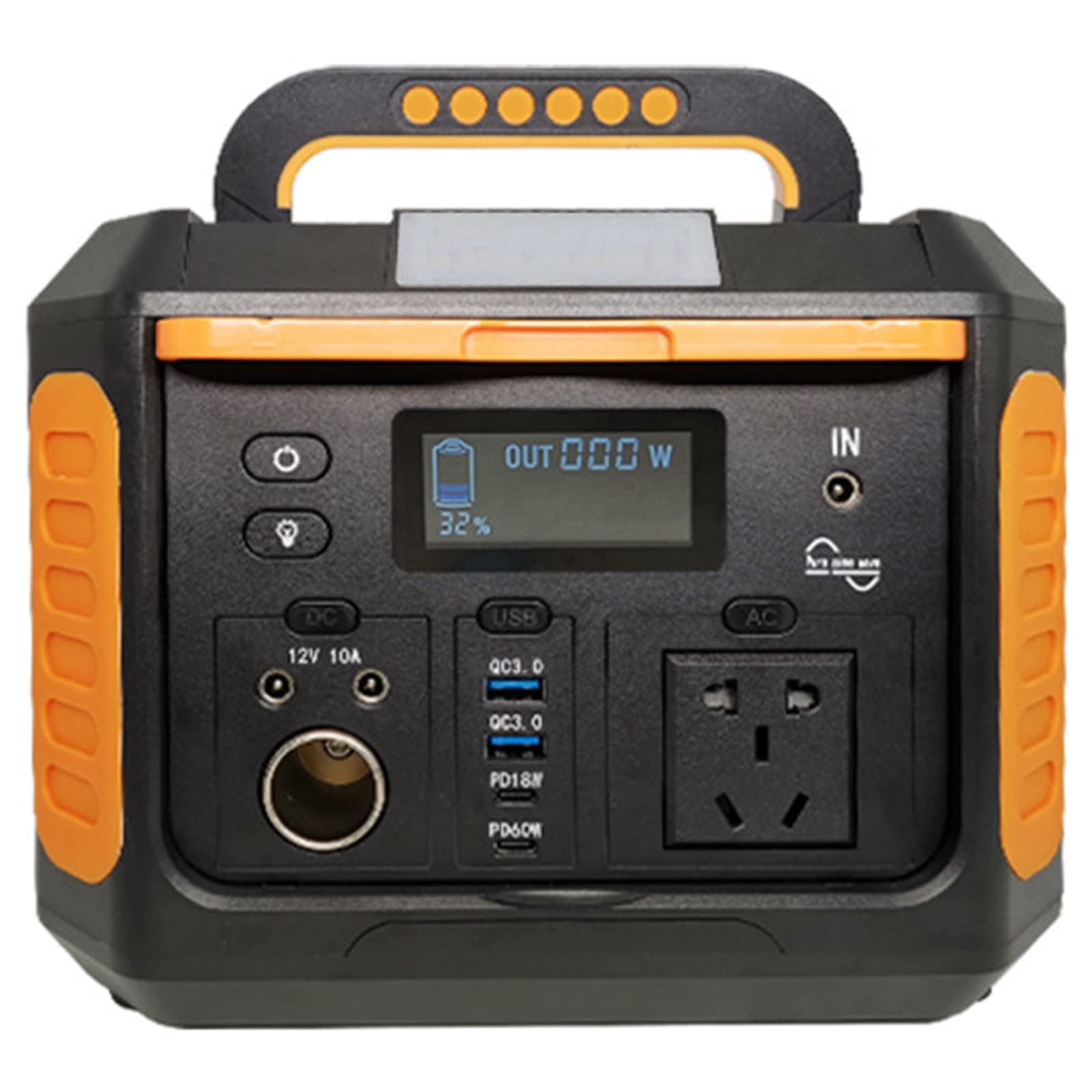 Generador Solar Portátil, Electrico Estación De Energía Portátil 160800MAH 595Wh 500W Salidas AC/DC/USB Onda Sinusoidal Pura Power Station Para Emergencia Camping Acampar Viaje