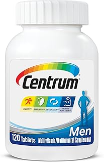 Centrum Multivitamínico para hombres, suplemento multivitamínico/multimineral con vitamina D3, vitaminas B y antioxidantes, sin gluten, ingredientes sin OMG, 120 unidades