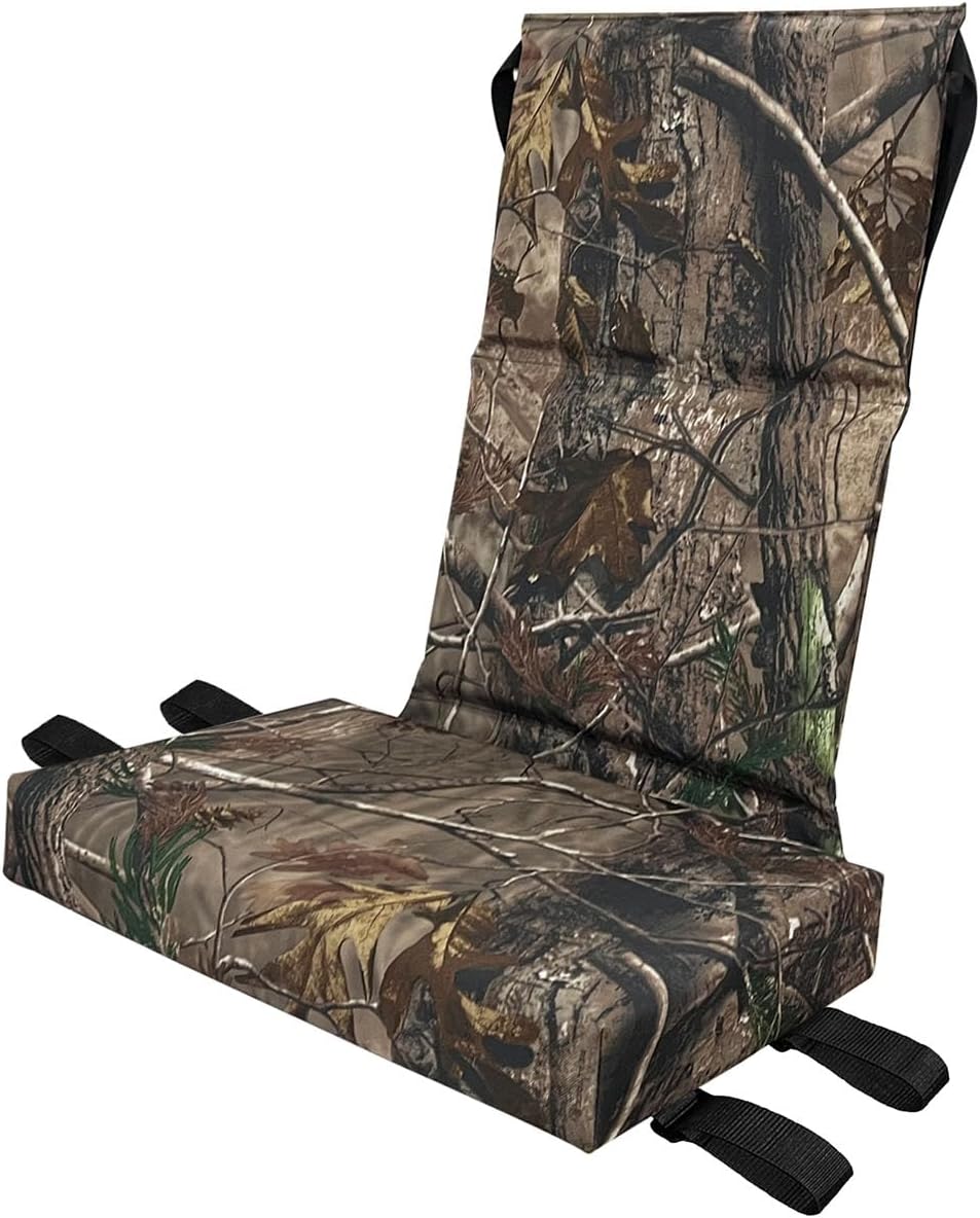 Tree Stand Seat Replacement, Adjustable Strap Replacement Treestand Seats, Universal Seat and Tree Stand Rail Pads, Camo Hunting Seat Cushion