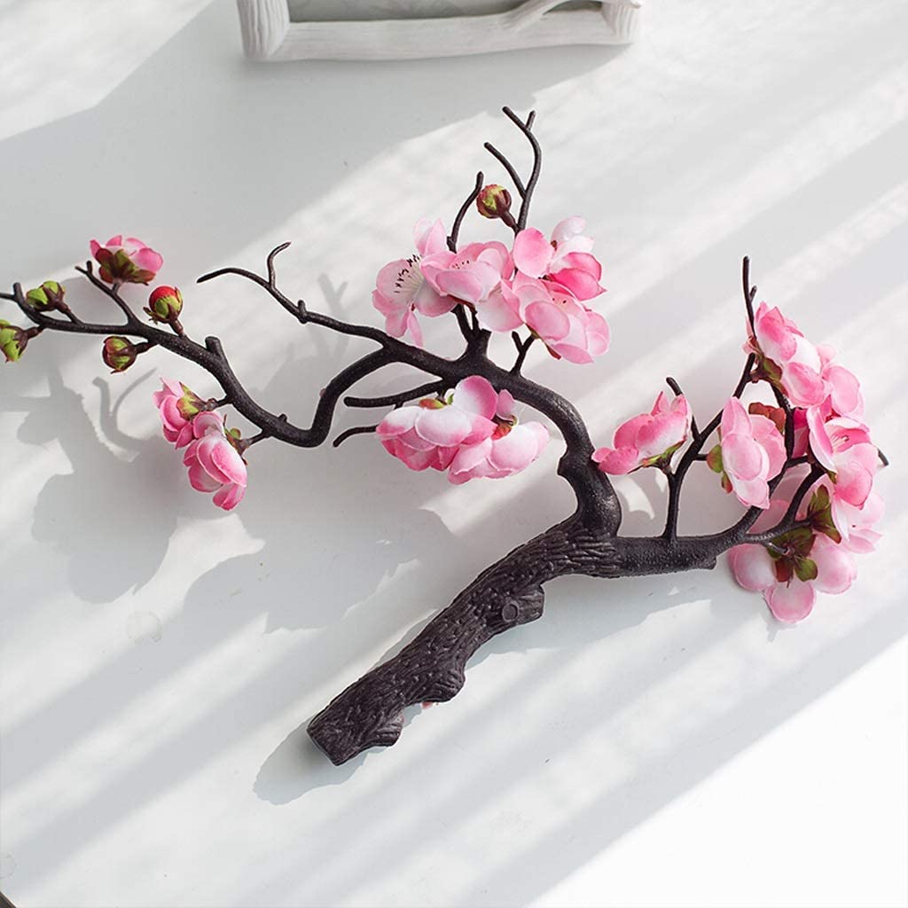 Fiori Artificiali Fiore Artificiale Fiore di pruno Studio Sala Bonsai Ornamenti Fiori Finti Ornamenti per Soggiorno in Stile Cinese Piante Artificiali in Vaso F