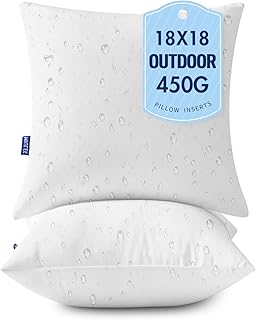 MIULEE 18x18 Outdoor Pillows,Set of 2 Throw Pillows Waterproof,Soft Supp...