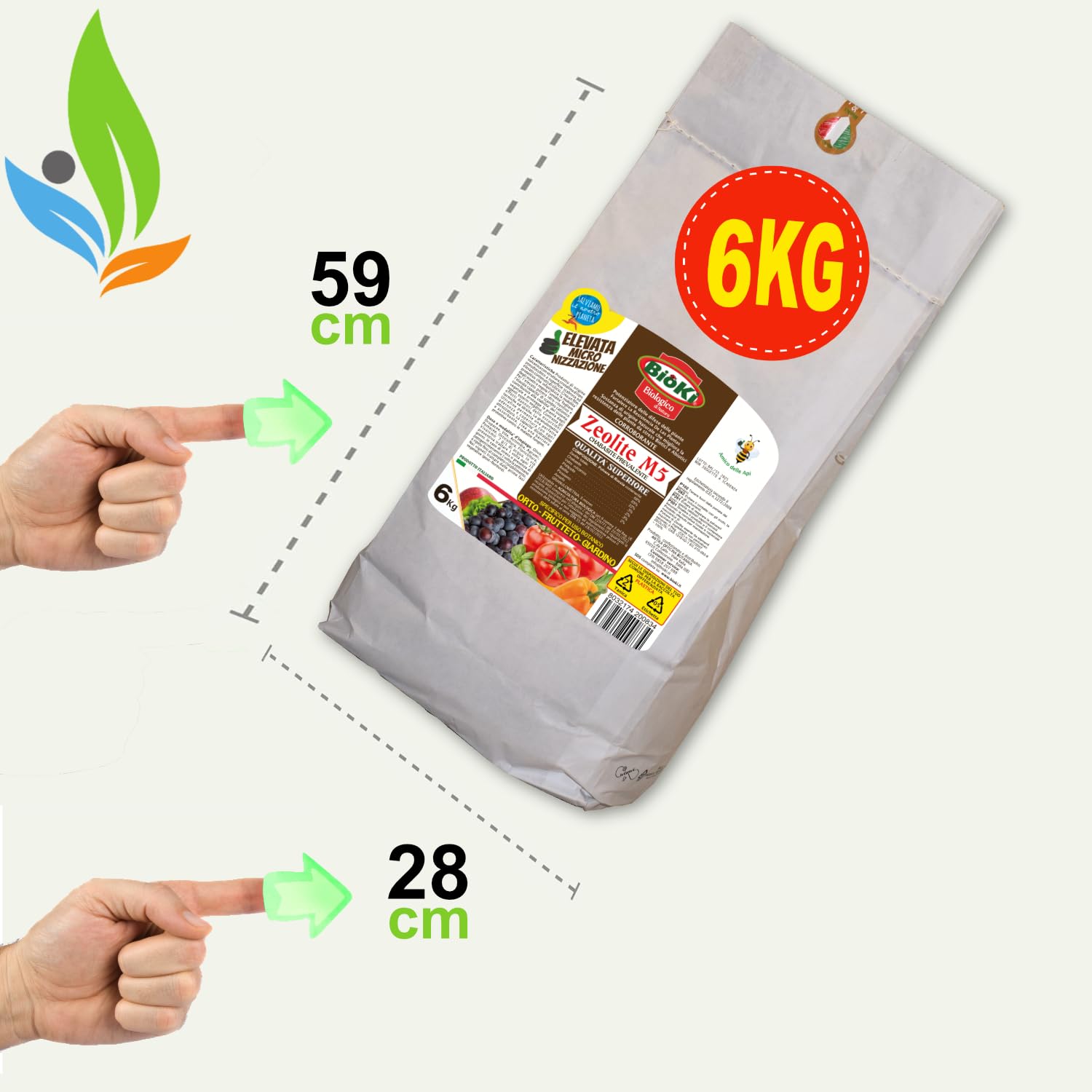 Antika Officina Botanika Zeolite Chabasite M5 6 kg Barriera Protettiva Insetti Fitofagi Attacchi Fungini BIO