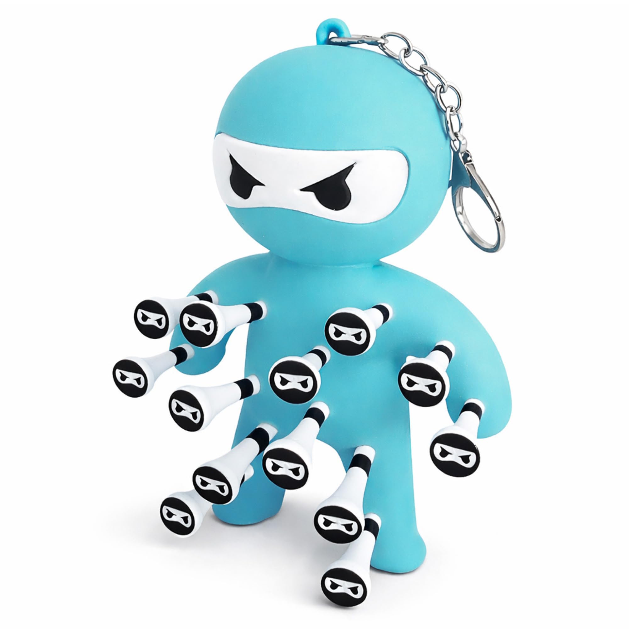 Golf Tee Holder – Ninja Design | Black or White | Holds 13 Tees (Tee Ninja - Blue) — image 1