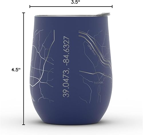 Vista 711 de Well Told Lexington Kentucky Map - Vaso de vino aislado con grabado de mapa de Kentucky, taza de acero inoxidable grabada (12 onzas, verde domingo)