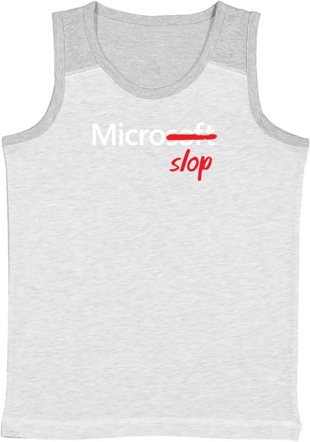 Microslop - Funny Internet Meme Pun AI Youth Contrast Back Tank Top