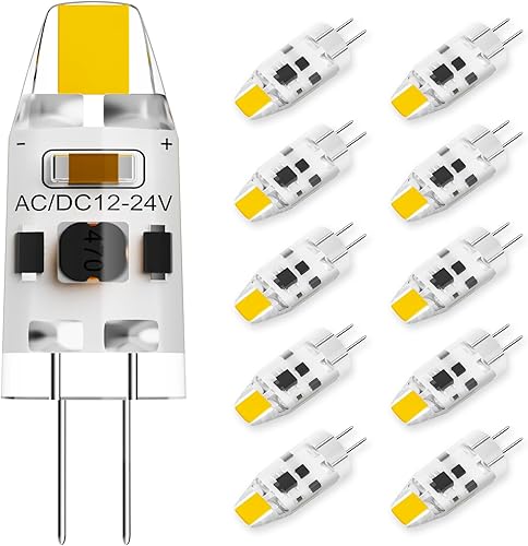 Bombilla LED G4 de 1 W equivalente a 10 W T3 JC tipo Bi-Pin G4 bombilla halógena, CACC 12 V blanco natural 4000K G4 bombillas para luz debajo del