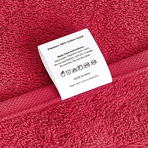 Image of Amazon Brand - Solimo 100% Cotton 3 Piece Towel Set, 500 GSM (Spanish Red)