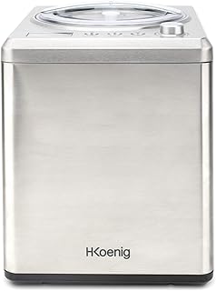 H.Koenig Sorbetière Turbine à Glace Professionnelle HF340, Machine à Glace Electrique 2L, 180 W, Réfrigérante & Maintien du Froid - Sorbet et Crème Glacée