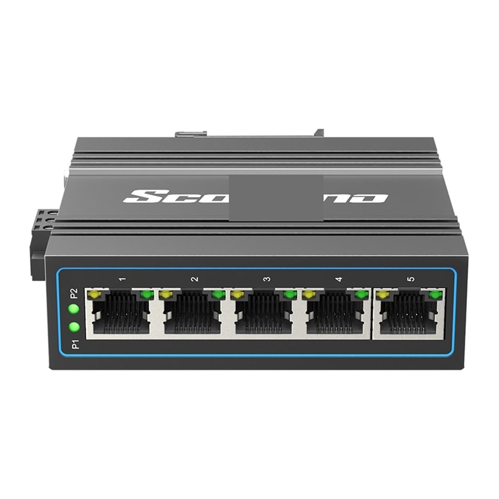 Commutateur réseau Ethernet industriel 5 ports DIN-Rail non géré Megabit IP40 Métal