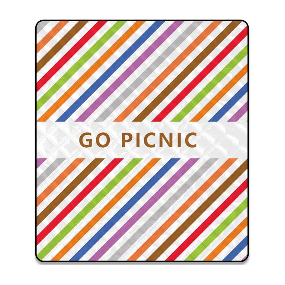 DużA Matka do Pikniku, Wodoodporne SkłAdane Koce Dywan PlażOwy Na Plażę, Z Uchwytem do Przenoszenia, do Kempingu, Parku, Ogrodu, Plaży, Na ZewnąTrz,Stripes,200×300cm